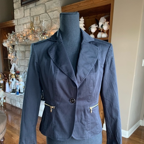 Nine West Tailor Black Jacket Animal Print Apparel - Picture 2 of 12